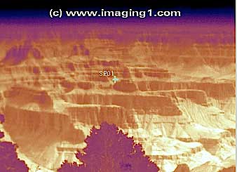 M1-D PTZ infrared camera thermal image of the Grand Canyon