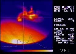 Screenshot of the 470 thermal imager screen