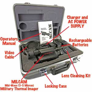 The complete MilCam MV 3-5 IR thermal camera kit