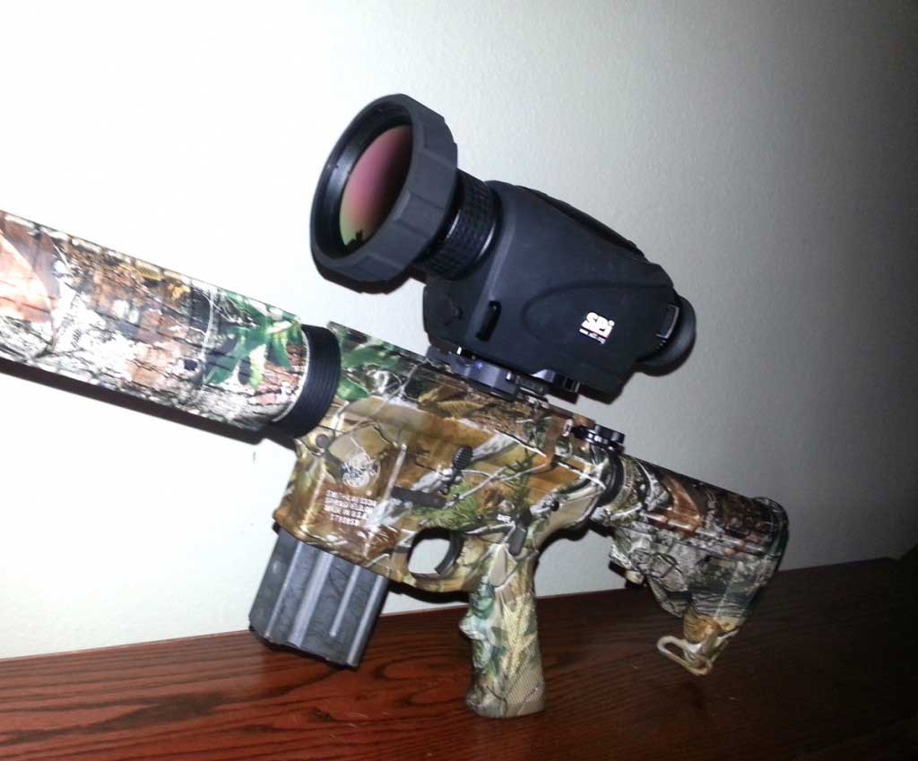 The PAS-15 long range thermal scope mounted on a rifle.