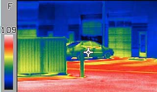 Thermal image taken from an X250-XP in the rain