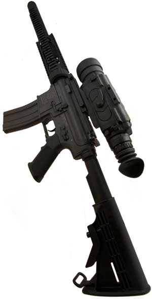 An X26 tactical thermal scope mounted on a weapon