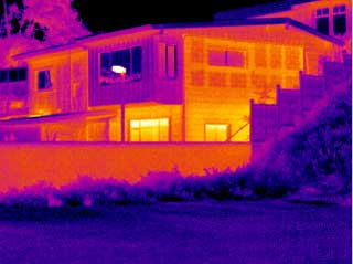 A thermal image of a home from an SC 1000 infrared camera