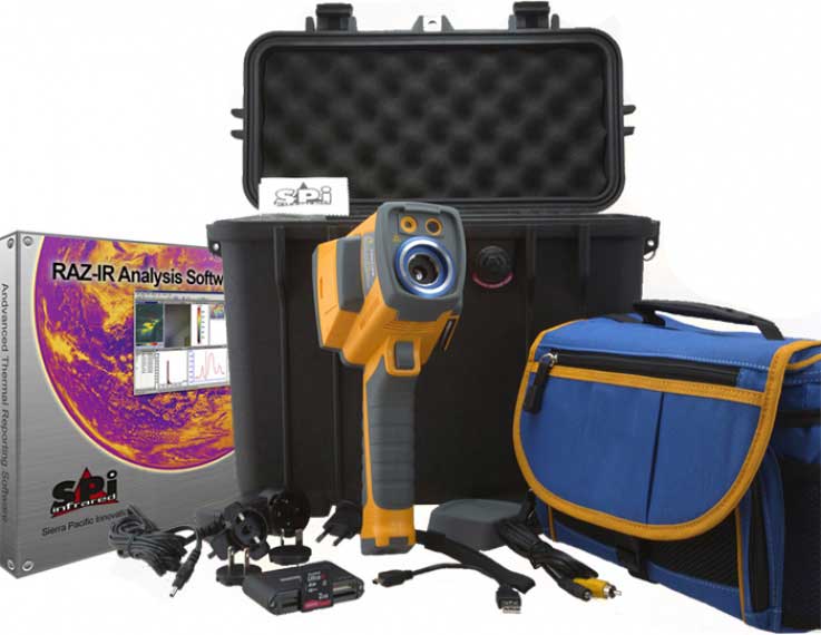 The complete kit for the RAZ-IR MAX infrared camera system