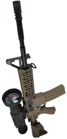 An image of an X26 thermal imaging scope on a sniper rifle