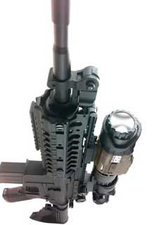 x28 thermal scope mounted on a rifle, vertically