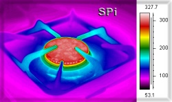 Black body radiation being emitted from a stove burner.