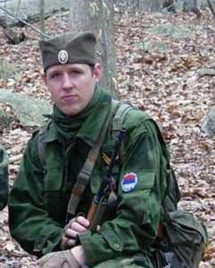 FBI photo of Eric Frein in a battle re-enactment uniform. 