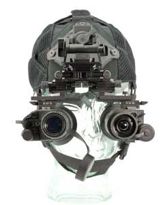 HTMI FLIR mini thermal monocular dual mounts on a helmet sling