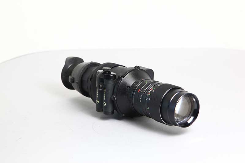 PV-400 used night vision scope with camera lens, battery side view