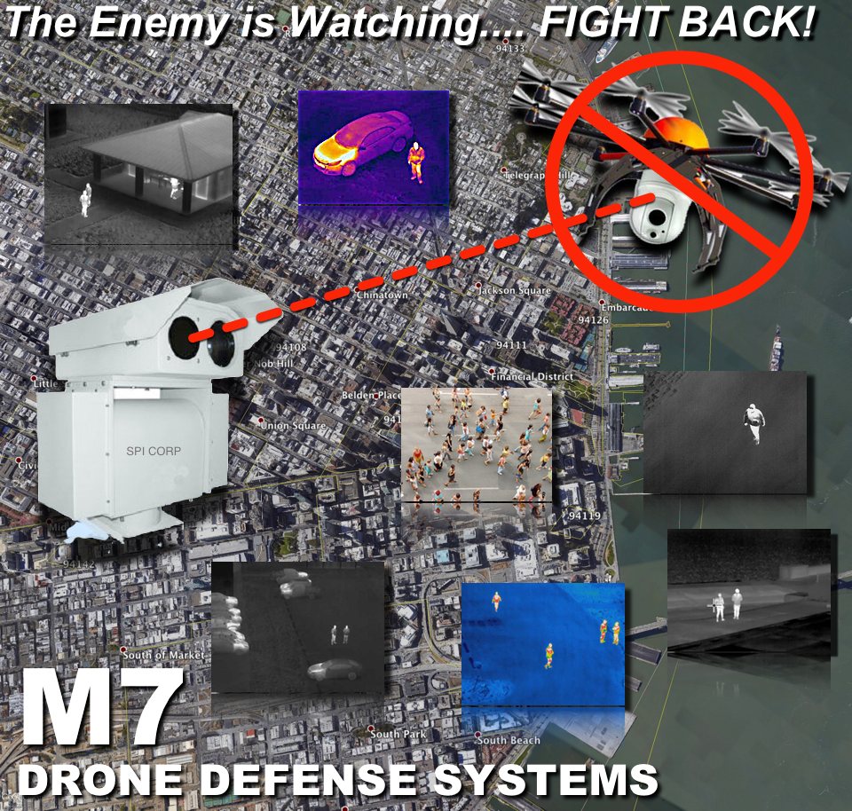 drone defense system anti uav detection over san fransisco in thermal