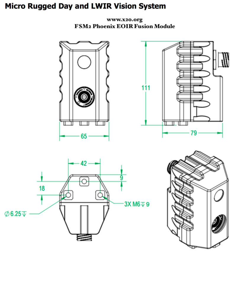 FSM3 Fusion Thermal Imaging FLIR and CMOS CCTV Day camera EOIR module UAS LAND GROUND UGV REMOTE SENSING