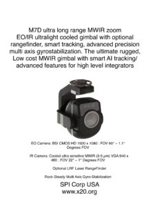 M7D MWIR cooled EO/IR long range flir thermal imaging gimbal payload