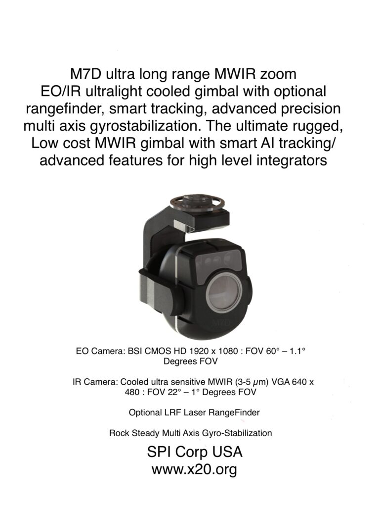 M7D MWIR cooled EO/IR long range flir thermal imaging gimbal payload